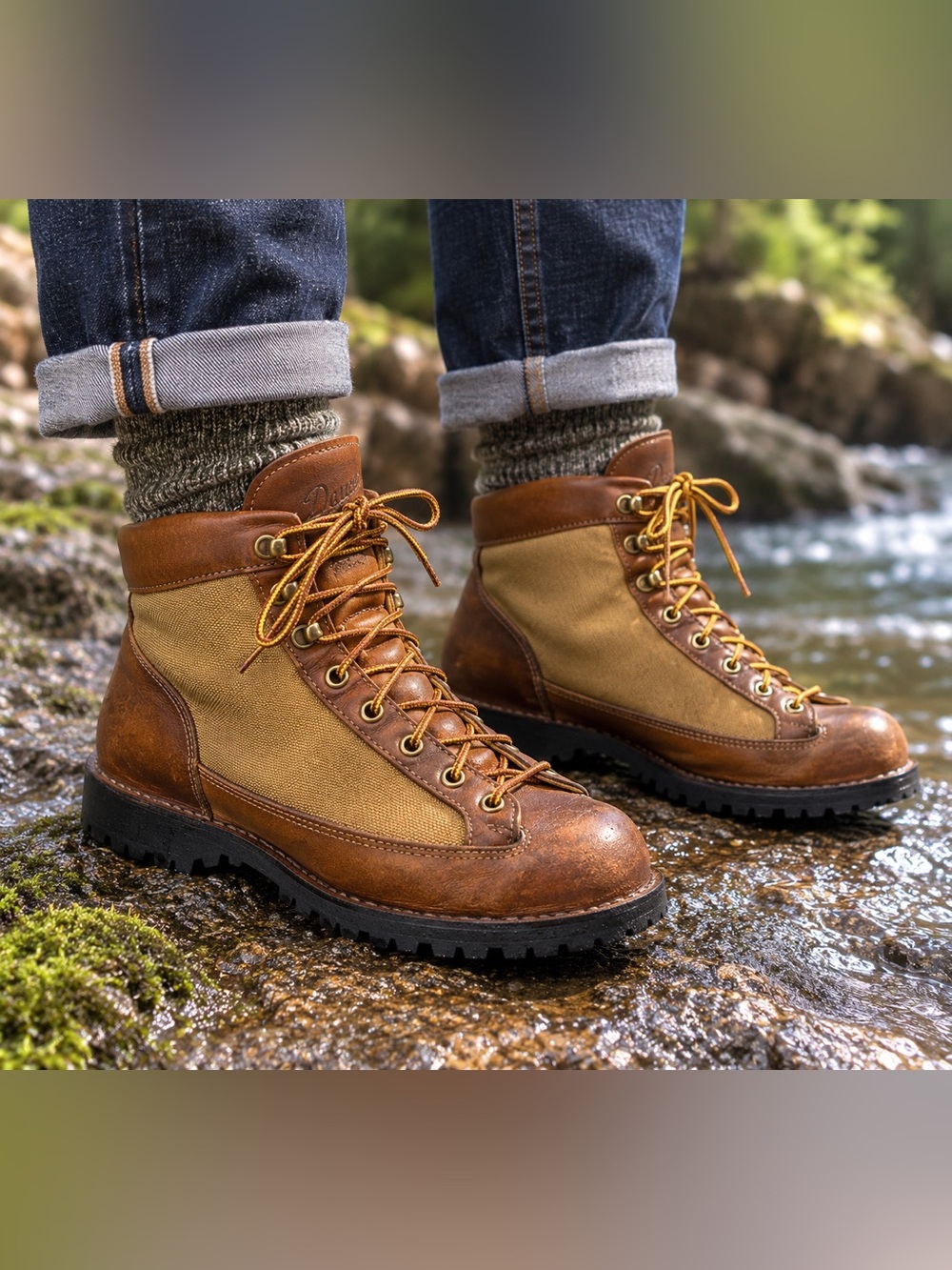 Danner 30420 USA Made Leather Canvas Hiking Boots Men’s 6.5 Vibram Recrafted